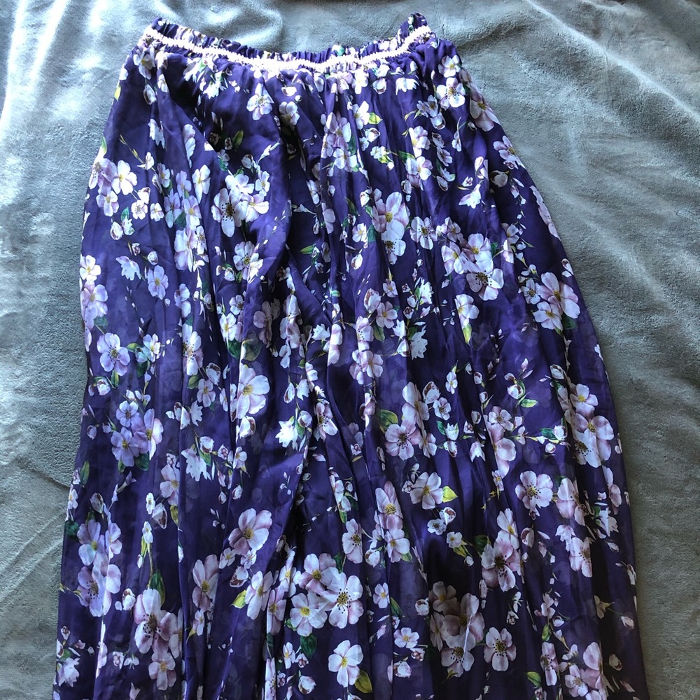 Floor length floral skirt